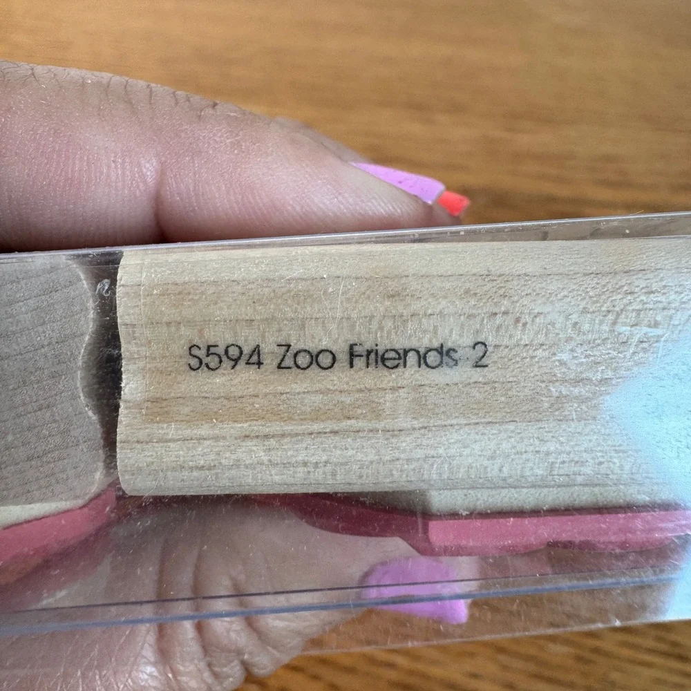 Close To My Heart Zoo Friends 2 Wood Rubber Stamp Set S594 JRL Design Co 6pc NEW